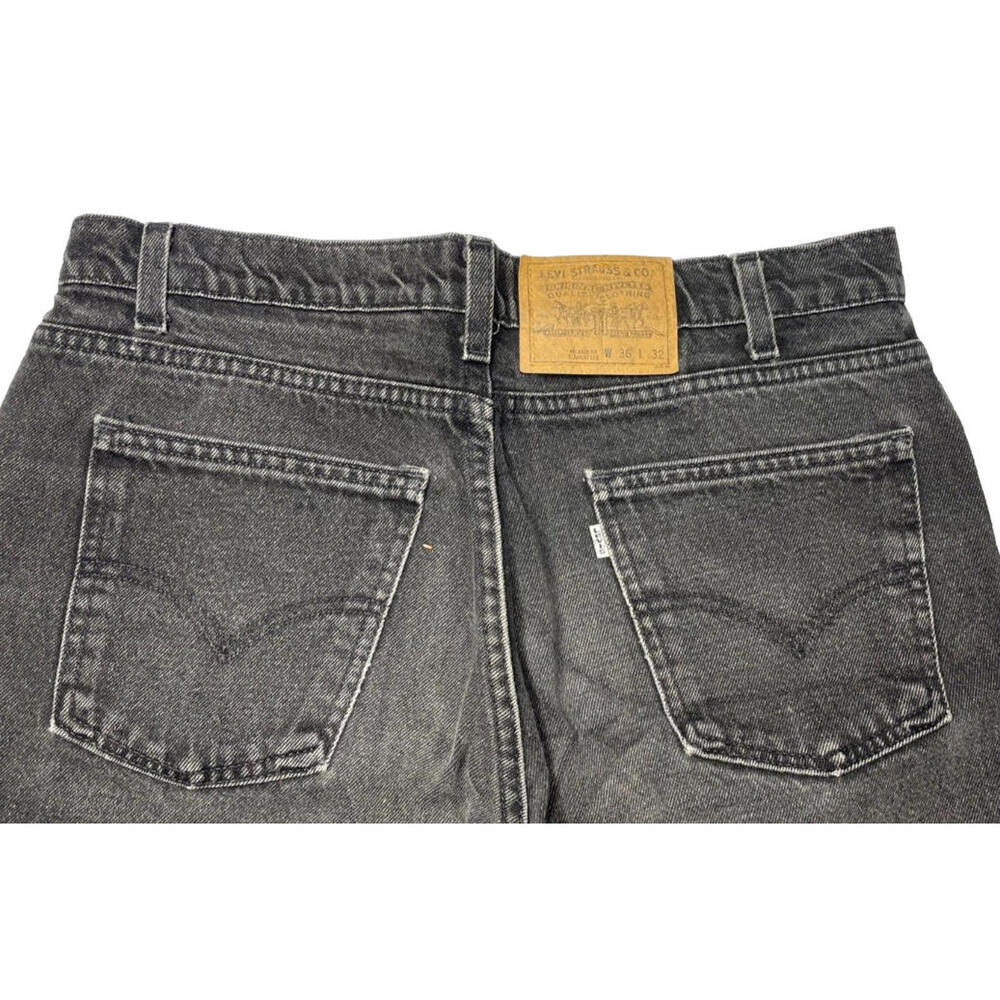 Vintage Levi's Jeans Mens 36x32 Black Relaxed Fit Straight Leg Dark Wash 90's - Picture 3 of 7